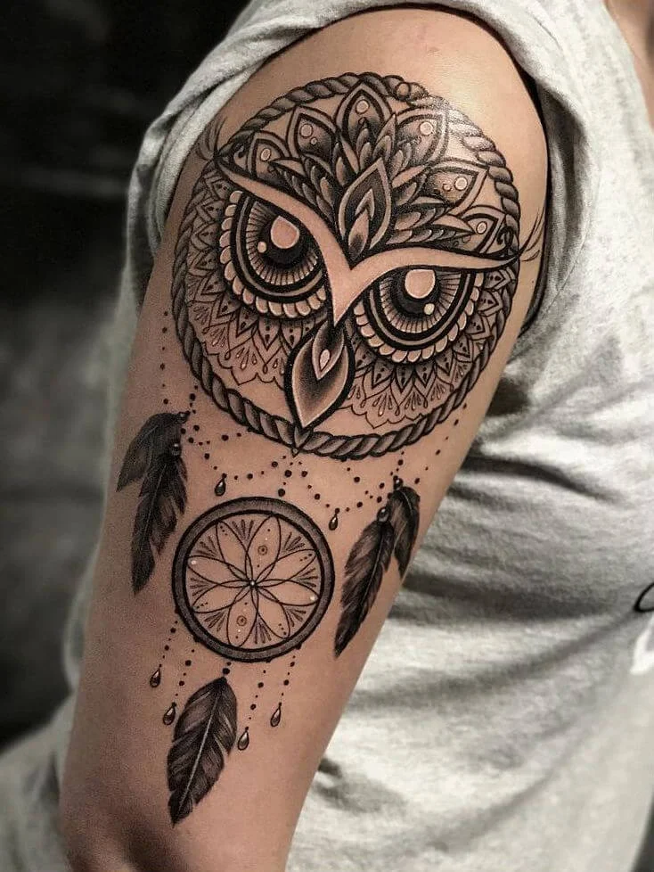 Dreamcatcher Owl Mandala Design