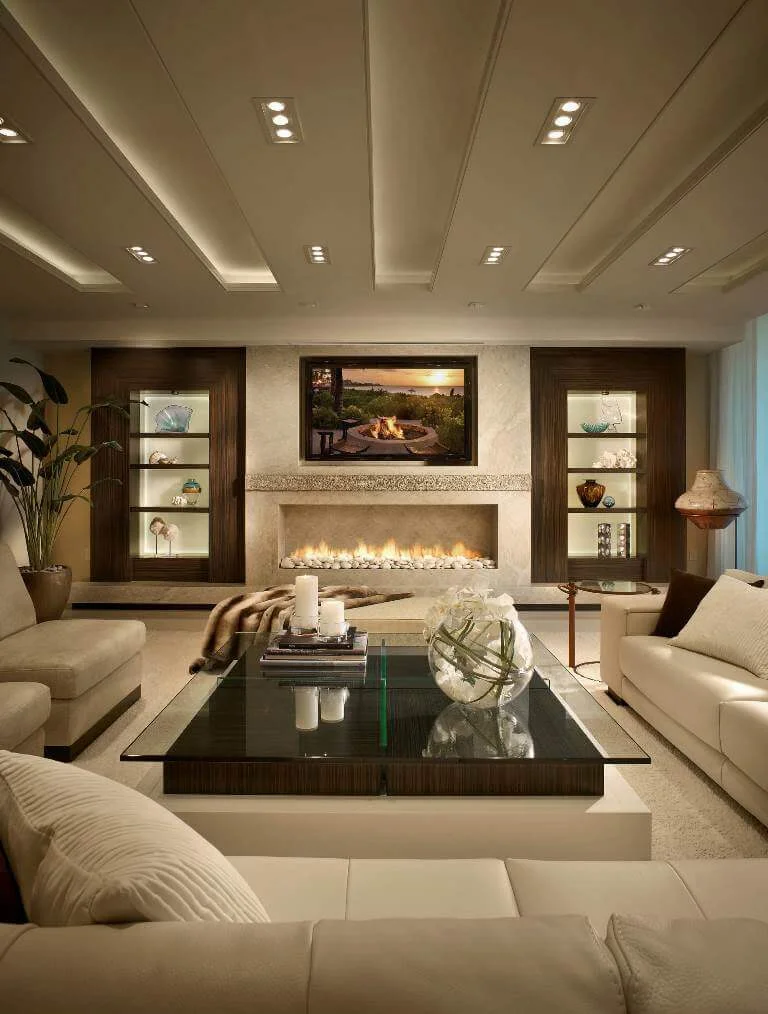 Earthy Colors In Traditional Living Room