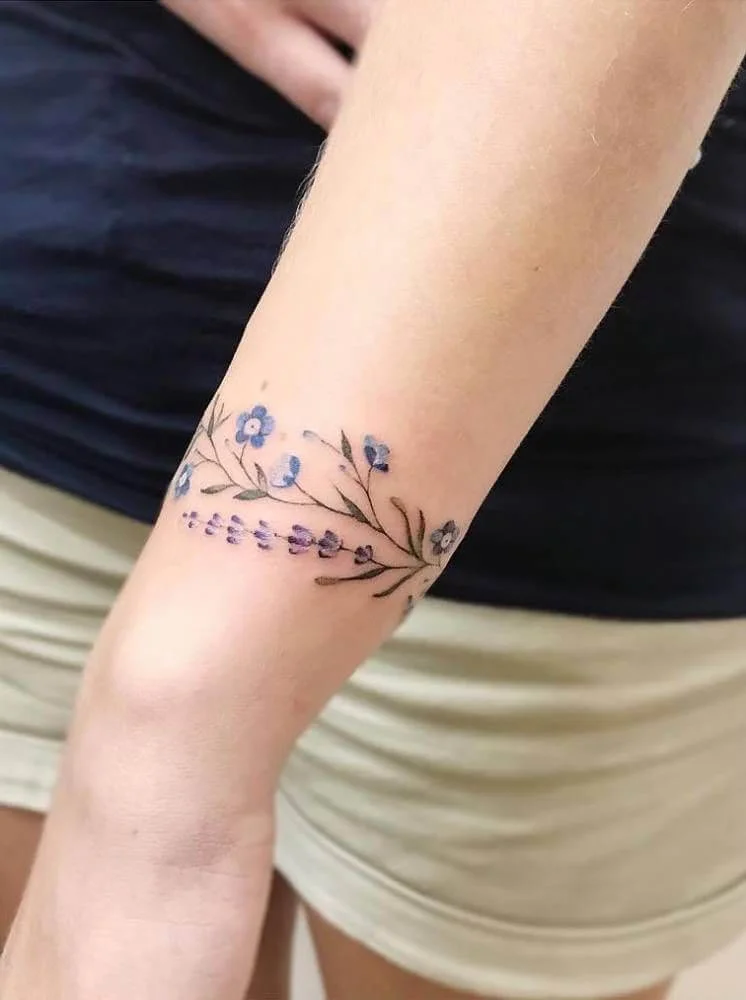 Floral Bracelet Tattoo Design