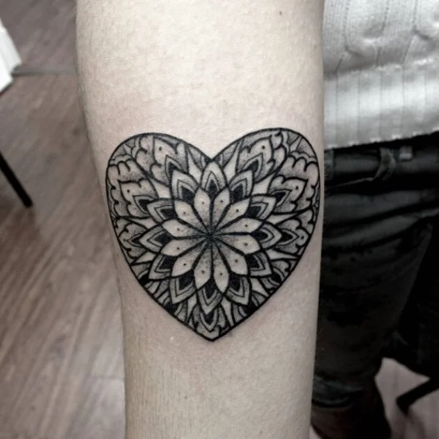 Heart Mandala Arm Design