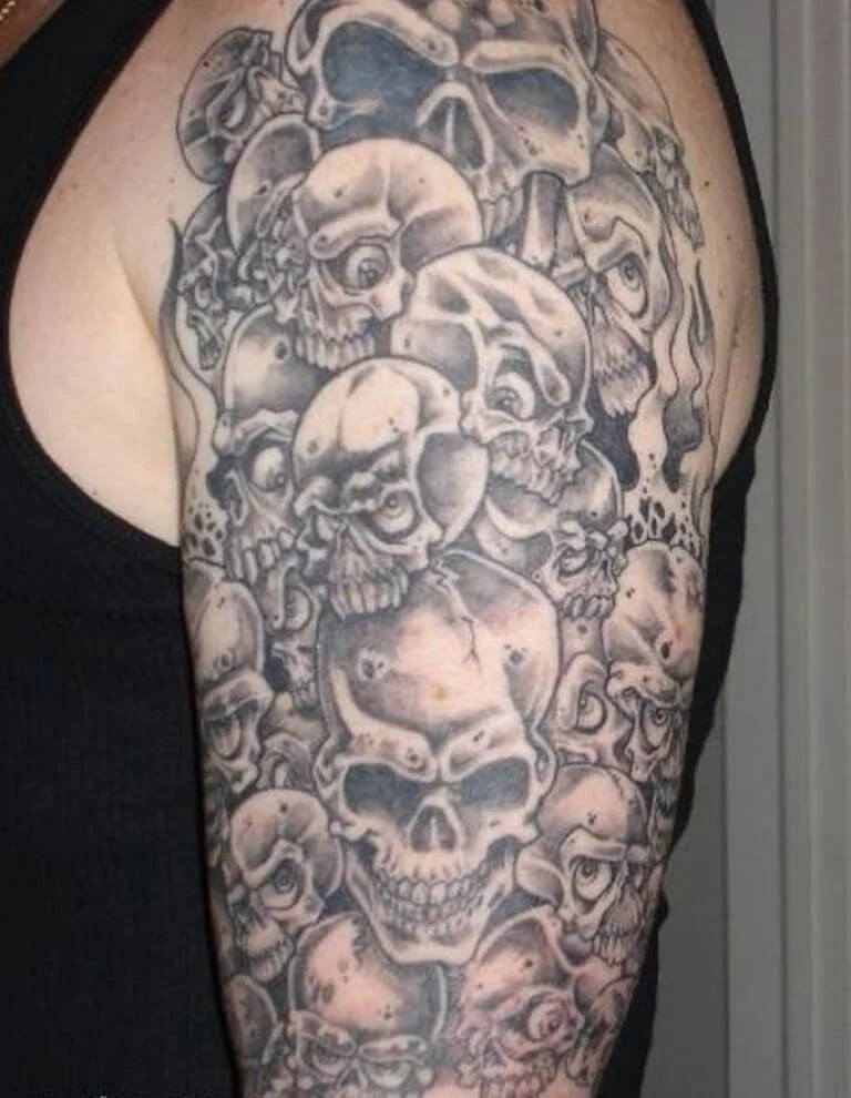 Many Skulls Half Arm Sleeve