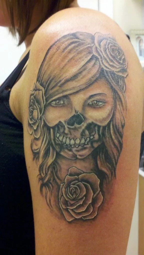 Mexican Art Skull Outline Ink