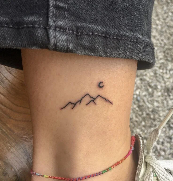 Minimalist Mountan Tattoo Design