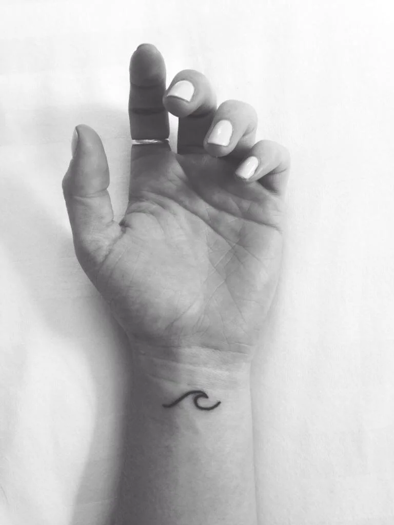 Minimalist Style Wave Tattoo Design