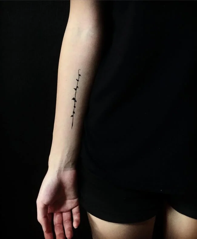 Minimalistic Vine Tattoo Design