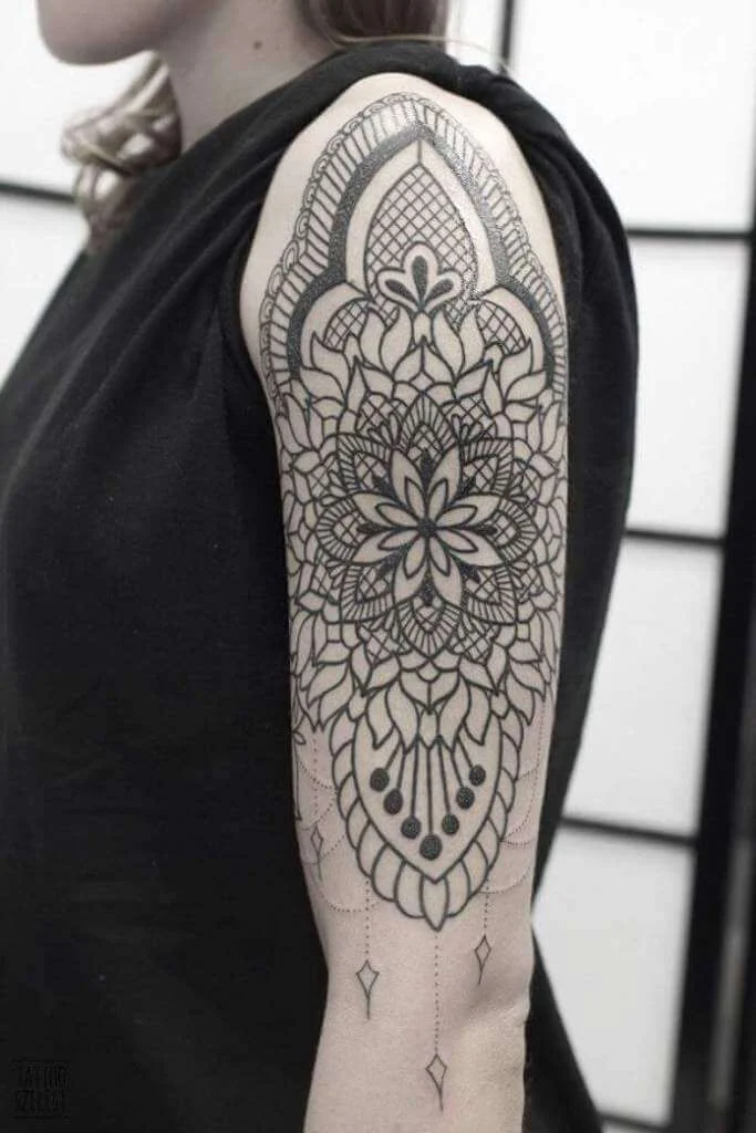 Outline Mandala Upper Arm Design