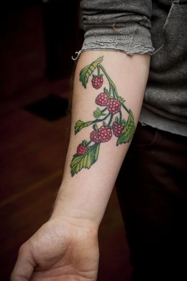 Strawberry Vine Hand Tattoo