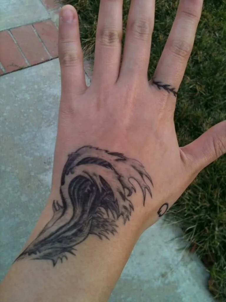 Waves Design on Back Hand