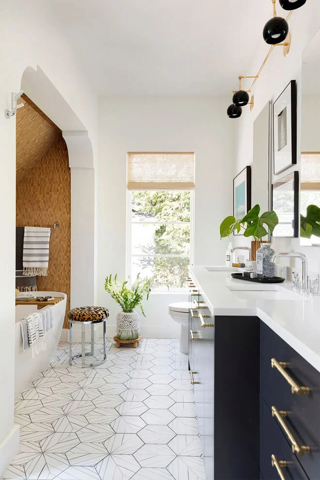 Bohemian Touches In Eclectic Bathroom