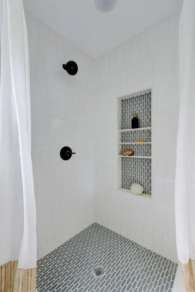White Bathroom With Grey Accents