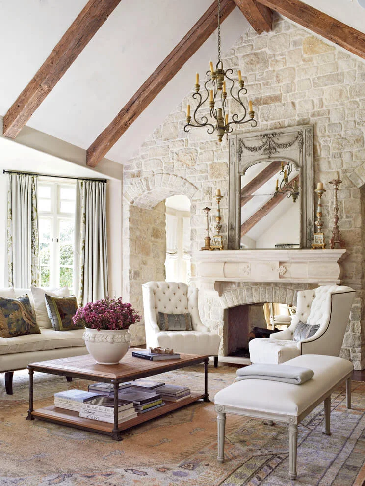 Brown Decor In Traditional Room