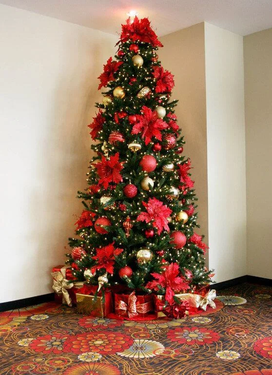 Whimsical Red Gold Christmas Decoration