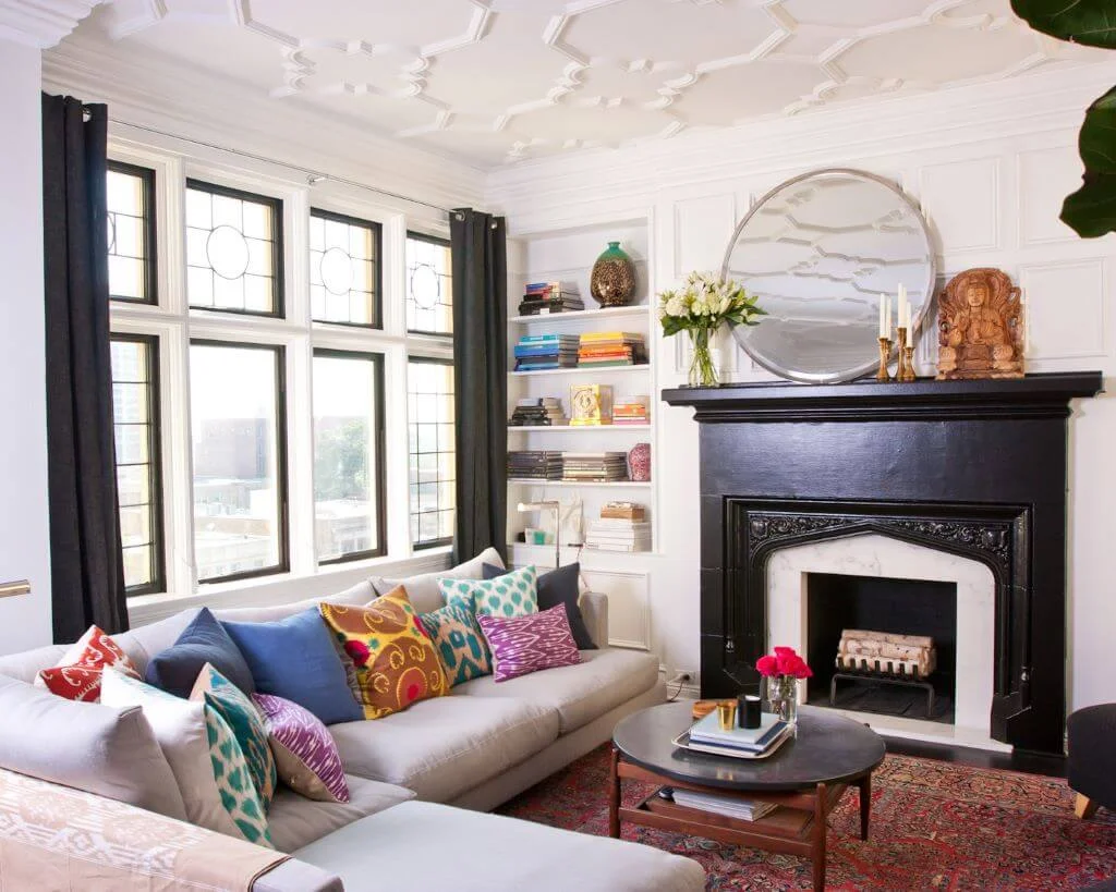 Classic Black and White Living Room