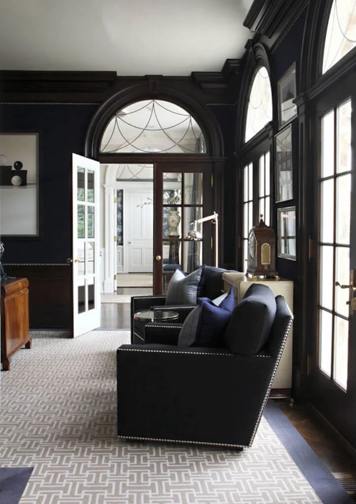 Gothic Feel In Black Living Room