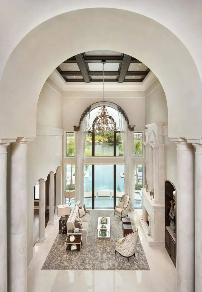 White Living Room in Traditional Decor