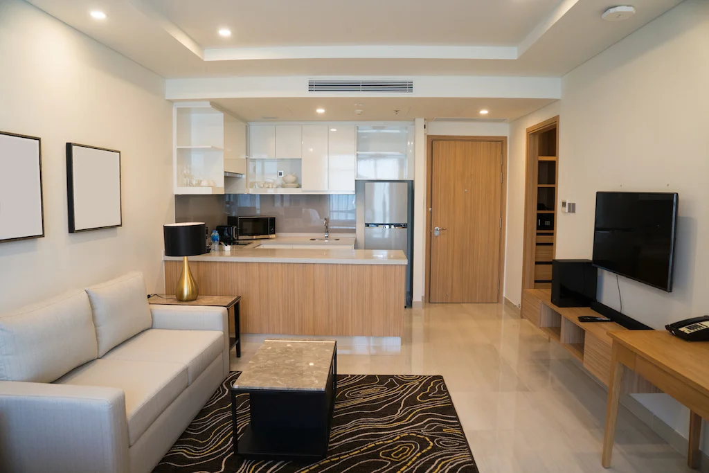Modern interior design of studio apartment